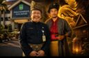 Kepala Bidang Kebudayaan Dinas Kebudayaan dan Pariwisata Kota Batam, Samson Rambah Pasir dan Dewan Pendiri Rumah Budaya Kacip Tembaga Sungai Pakning Zalfandri Zainal alias Mat Rock Sejangat. Foto: AI/RiauBerdaulat