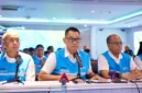Direktur Utama PLN Darmawan Prasodjo (tengah) didampingi jajaran direksi PLN saat konferensi pers di Kantor Pusat PLN, Sabtu (23/5/2026) mengatakan seluruh petugas dan tim teknis PLN terus bekerja all out selama 24 jam di lapangan agar pasokan listrik kepada masyarakat dapat segera pulih kembali secara bertahap dan aman. Foto: INIKEPRI.COM/PLN