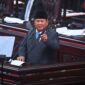 Presiden Prabowo Subianto menyampaikan pidato dalam Rapat Paripurna ke-19 DPR RI Masa Persidangan V Tahun Sidang 2025-2026 di kompleks Parlemen, Jakarta, Rabu (20/5/2026). DPR menggelar rapat paripurna dengan agenda antara lain penyampaian Kerangka Ekonomi Makro dan Pokok-Pokok Kebijakan Fiskal oleh Presiden Prabowo. ANTARA FOTO/Rivan Awal Lingga/app/kye