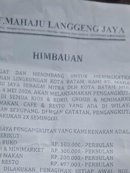 Viral Tarif Sampah Rp497 Ribu di Batam, DLH Bantah Surat Swasta Mengatasnamakan Mitra Resmi