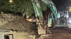 Proses perbaikan kebocoran pipa transmisi di kawasan Simpang Plamo menuju Kepri Mall akhirnya selesai dilakukan.  Foto: Istimewa 