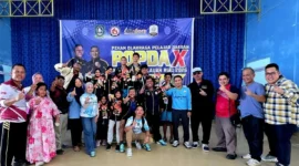 Kontingen Natuna usai mendapat mendali pada Popda Kepri di Karimun. Foto: Istimewa 