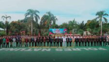 Kepolisian Resor (Polres) Natuna memperingati Hari Bhayangkara ke-80 dengan menggelar upacara di Lapangan Bhayangkara Polres Natuna. INIKEPRI.COM/NatunaKab
