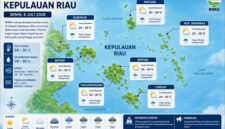 Peta prakiraan cuaca Kepri. Foto: Istimewa