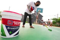 Nippon Sportskote, produk pelapis lapangan olahraga produksi Nippon Paint Indonesia , resmi mengantongi sertifikat dari International Tennis Federation (ITF) dengan klasifikasi Court Pace Rating 5 (Fast). Foto: INIKEPRI.COM