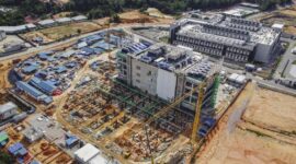 Foto udara pembangunan pusat data (data center) di Kawasan Ekonomi Khusus (KEK) Nongsa Digital Park, Batam, Kepulauan Riau, Selasa (16/6/2026). ANTARA FOTO/Teguh Prihatna/YU
