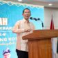 Wali Kota Batam, Amsakar Achmad, menyampaikan sambutan saat memperingati Harlah ke-9 Perkumpulan Selingsing Kota Batam di Nagoya Mansion, Kecamatan Lubukbaja. Foto: INIKEPRI.COM/Media Center Batam 