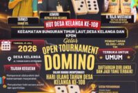 e-Flyer Turnamen Domino KPDN dalam rangka HUT ke-108 Desa Kelanga. Foto: Istimewa 