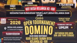 e-Flyer Turnamen Domino KPDN dalam rangka HUT ke-108 Desa Kelanga. Foto: Istimewa 