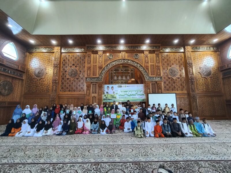 100 santri Taman Pendidikan Al-Qur'an (TPQ) dari berbagai desa di Kecamatan Kundur berkumpul mengikuti Tabligh Akbar bertajuk
