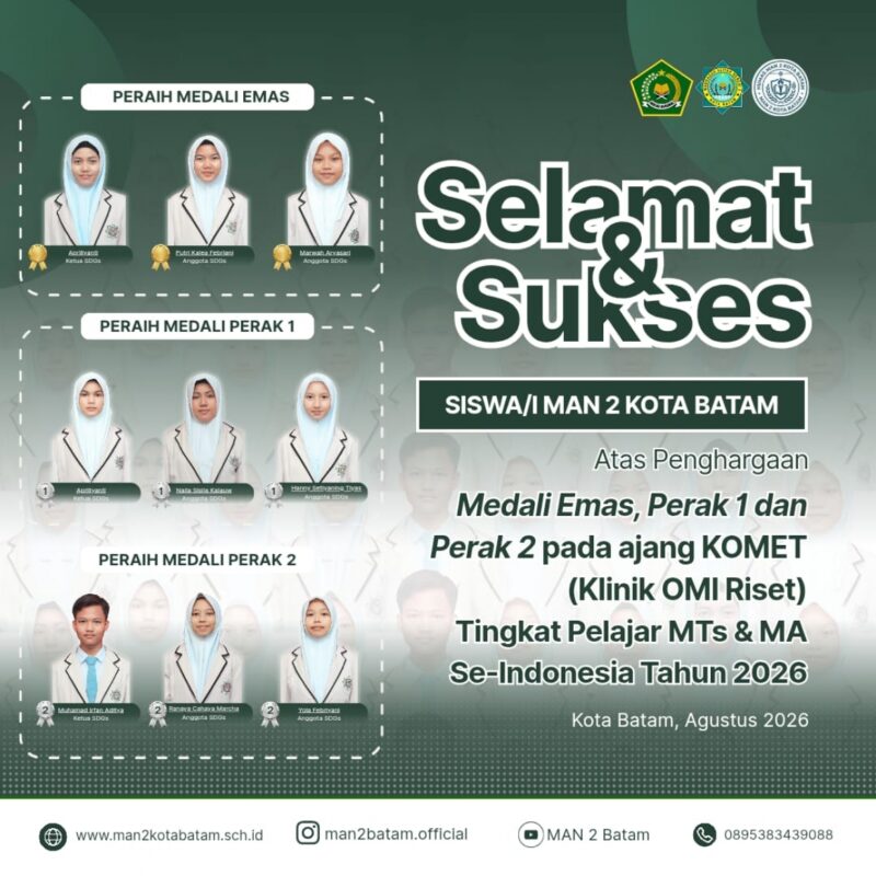 MAN 2 Batam Borong Medali di KOMET Nasional 2026. Foto: INIKEPRI.COM/MAN 2 BATAM