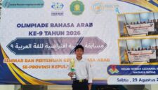 siswa MTs Darul Iman, Pondok Pesantren Darul Iman. Zaky Zuhair, siswa kelas IX, berhasil meraih juara III dalam Olimpiade Bahasa Arab Ke-9 Tahun 2026. Foto: INIKEPRI.COM