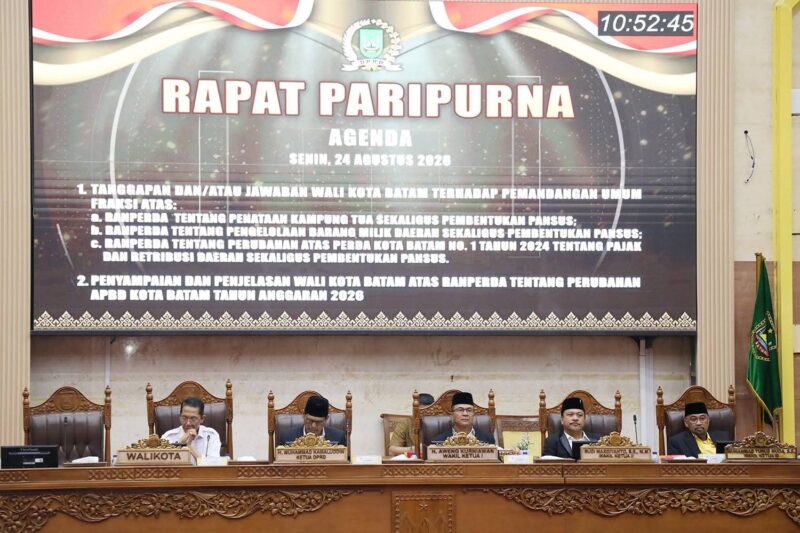 Rapat Paripurna DPRD Kota Batam. Foto: INIKEPRI.COM