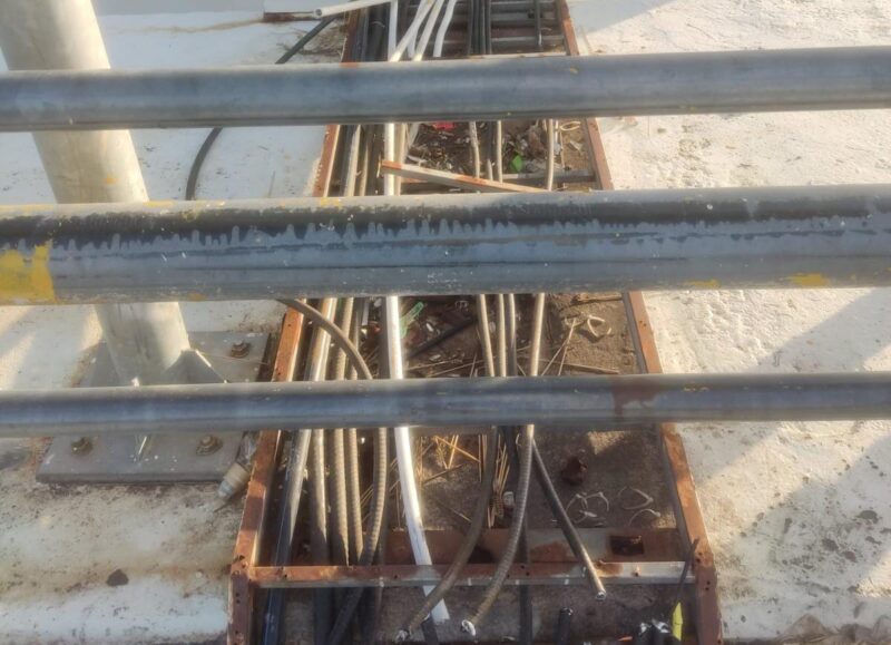 vandalisme berupa pemotongan kabel lampu sorot di kawasan Jembatan Barelang. Foto: BP Batam