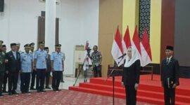 Sebanyak 33 anggota Pasukan Pengibar Bendera Pusaka (Paskibraka) Kabupaten Natuna Tahun 2026 resmi dikukuhkan oleh Bupati Natuna Cen Sui Lan. Foto: INIKEPRI.COM