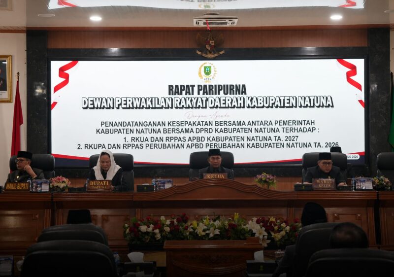Rapat Paripurna ke-XVI DPRD Kabupaten Natuna Masa Persidangan III Tahun Sidang 2026, bertempat di Ruang Rapat Paripurna DPRD Kabupaten Natuna. Foto: INIKEPRI.COM