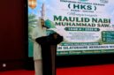Bupati Natuna Cen Sui Lan memberikan sambutan pada peringatan Maulid Nabi Muhammad SAW 1448 Hijriah yang diselenggarakan Himpunan Keluarga Serasan (HKS) Ranai. Foto: ANTARA/Muhamad Nurman