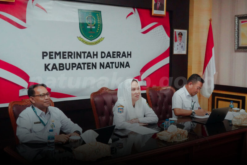 Rapat Koordinasi dan Sosialisasi Pelaksanaan Kegiatan Intervensi Serentak Pencegahan Stunting serta Percepatan Program CKG itu digelar secara virtual dari Ruang Zoom Kantor Bupati Natuna. Foto: INIKEPRI.COM/NatunaKab