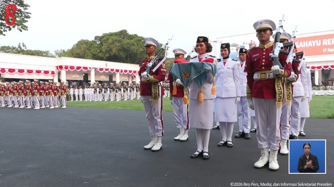 Upacara Penurunan Bendera Negara Sang Merah Putih, Istana Merdeka, 17 Agustus 2026. Foto: Tangkapan layar YouTube Sekretariat Presiden