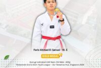 Fariz Ahmad El-Sanusi, siswa kelas XI.E, berhasil memboyong medali emas dalam kejuaraan Taekwondo Grand Slam Youth League 2026. Foto: INIKEPRI.COM/MAN 1 BATAM 