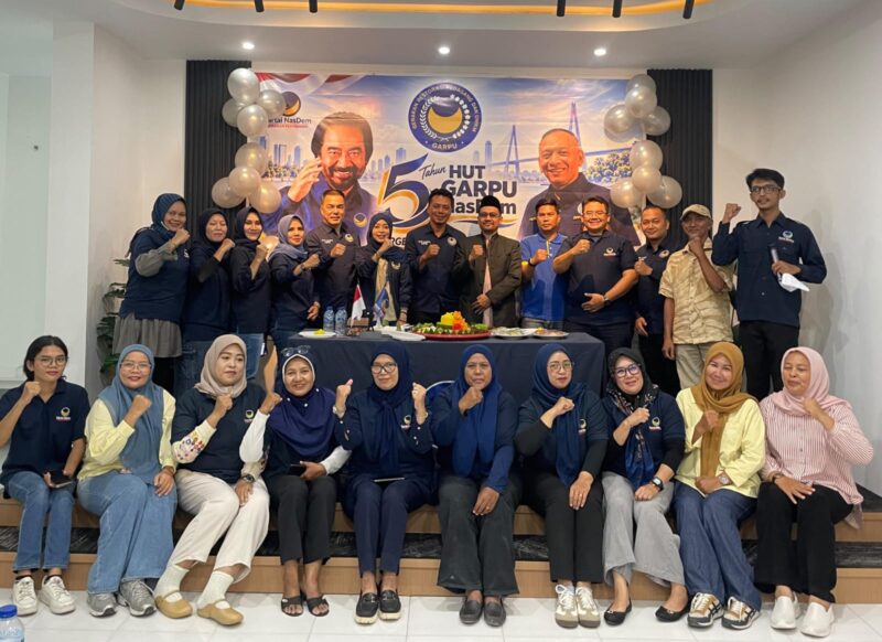 Dewan Pimpinan Wilayah (DPW) GARPU NasDem Kepulauan Riau (Kepri) memperingati Hari Ulang Tahun (HUT) ke-5 di Auditorium Nongsa Isa Partai NasDem Kepri. Foto: INIKEPRI.COM