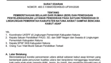 Surat perpanjangan Belajar dari Rumah. Foto: Tangkapan Layar