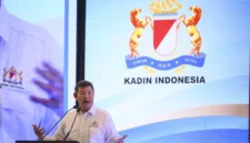Utusan Khusus Presiden Bidang Iklim dan Energi sekaligus Ketua Dewan Penasihat Kadin Hashim Djojohadikusumo memberikan sambutan saat pembukaan Rapimnas Kadin di Jakarta. Foto; Istimewa