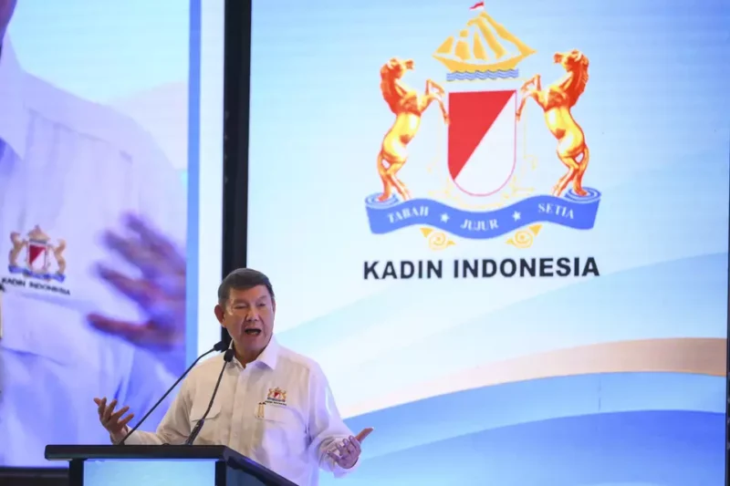 Utusan Khusus Presiden Bidang Iklim dan Energi sekaligus Ketua Dewan Penasihat Kadin Hashim Djojohadikusumo memberikan sambutan saat pembukaan Rapimnas Kadin di Jakarta. Foto; Istimewa 