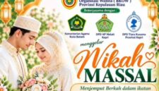 Badan Koordinasi Organisasi Wanita (BKOW) Provinsi Kepulauan Riau bersama Kementerian Agama menggelar program nikah massal gratis. Foto: Istimewa