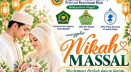 Badan Koordinasi Organisasi Wanita (BKOW) Provinsi Kepulauan Riau bersama Kementerian Agama menggelar program nikah massal gratis. Foto: Istimewa 