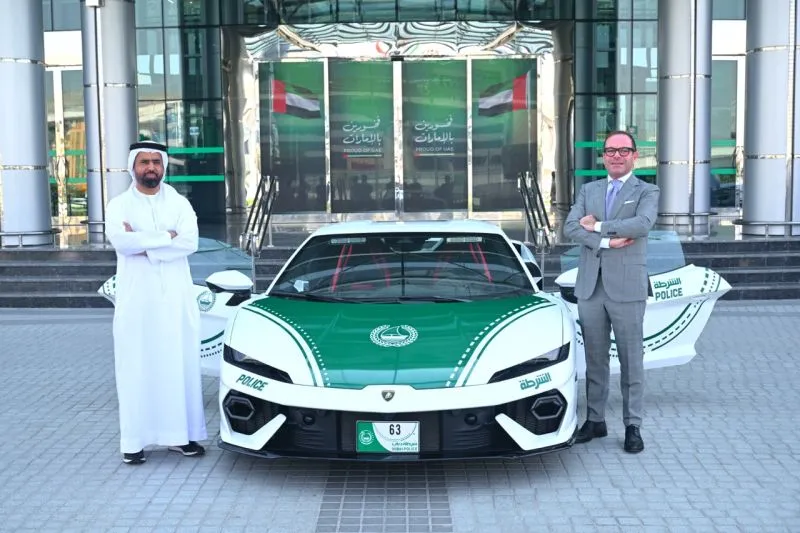 Mobil kepolisian Dubai berupa Lamborghini Temerario. Foto: X/Dubai Police