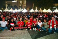 Nobar Timnas Indonesia di Engku Putri. Foto: INIKEPRI.COM/Media Center Batam 