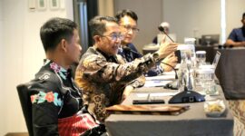 Wali Kota Batam, Amsakar Achmad, memaparkan program perlindungan pekerja saat Wawancara Nasional Jamsostek Award Tahun 2026 di Pullman Jakarta Indonesia Thamrin CBD. Foto: INIKEPRI.COM/Media Center Batam 