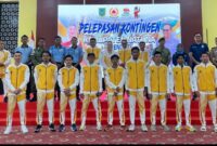 Bupati Natuna Cen Sui Lan melepas 334 anggota kontingen Kabupaten Natuna yang akan mengikuti Pekan Olahraga Provinsi (Porprov) VI Kepulauan Riau (Kepri) 2026. Foto: Istimewa 